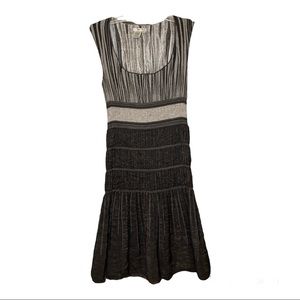 Sophie Max Little Black Dress Sz Medium Stretchy Black Metallic Textures